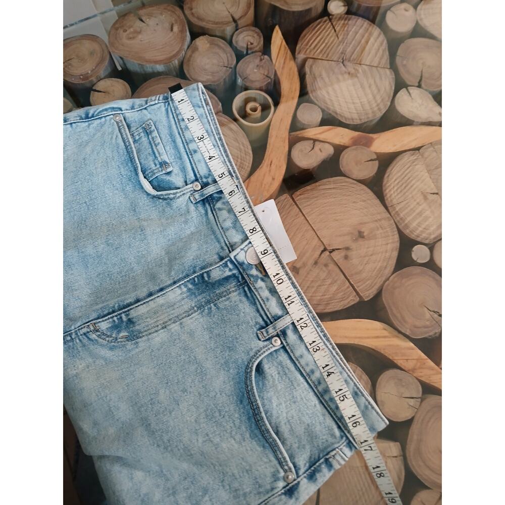 Loft Light Wash Denim Jean Midi Pencil Skirt With Slit NWT Knee Length Size 12 - Picture 5 of 7